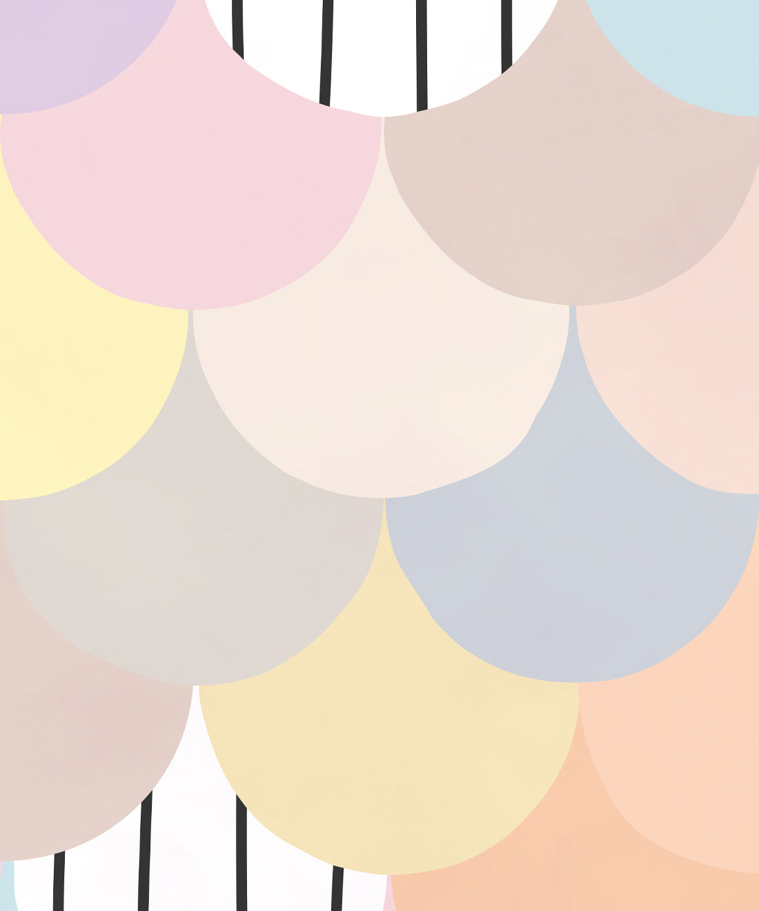 Happy Scales Mural, Pastel Lines