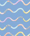 Happy Waves Wallpaper, Blue