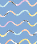 Happy Waves Wallpaper, Blue