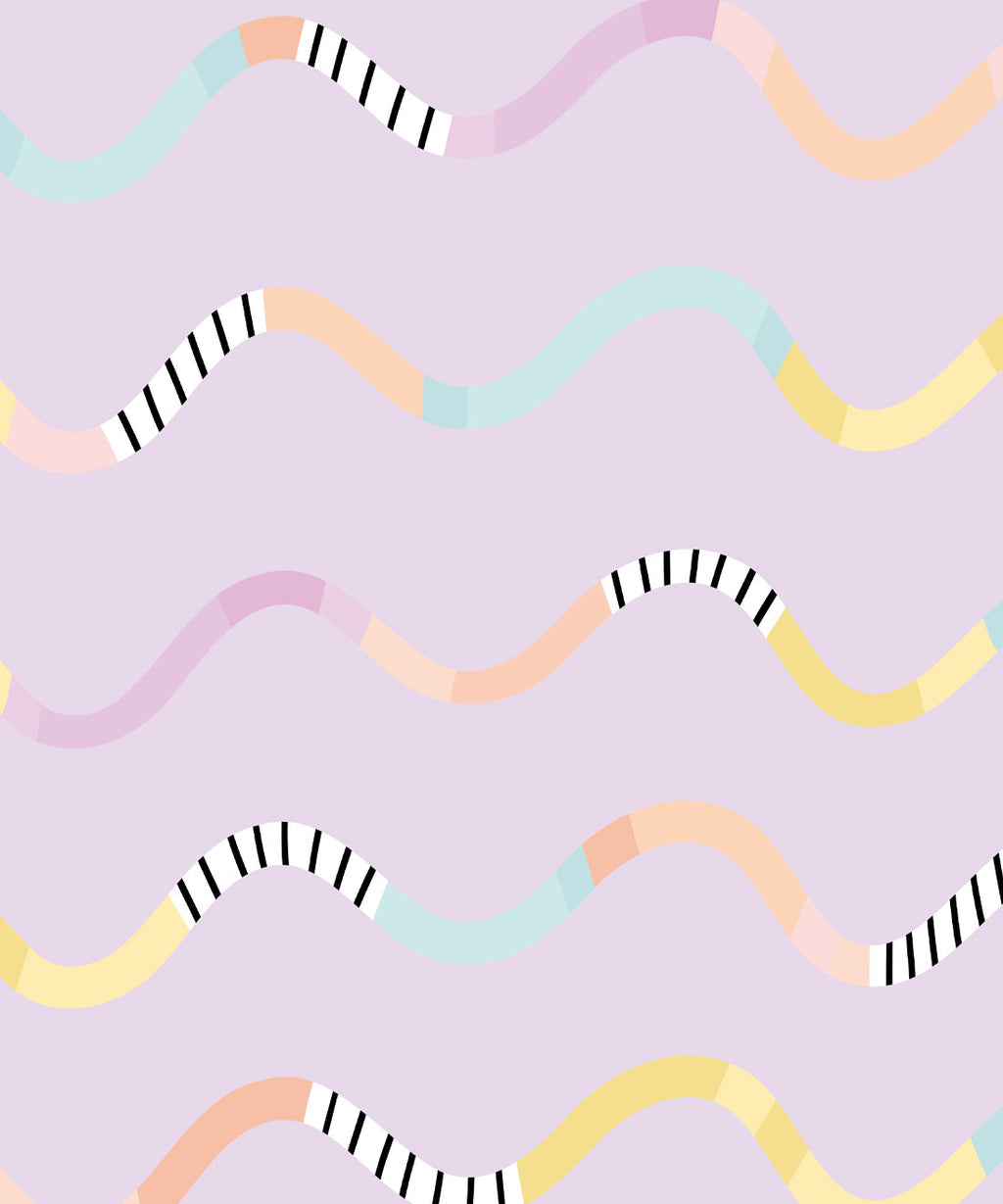 Happy Waves Wallpaper, Lilac