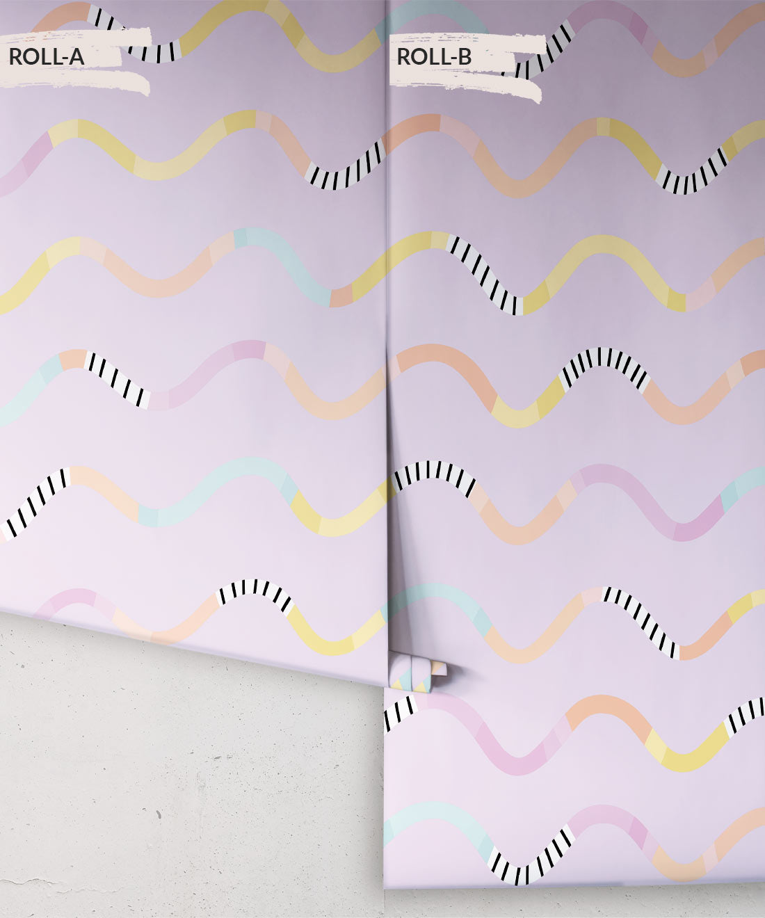 Happy Waves Wallpaper, Lilac