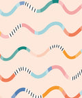 Happy Waves Wallpaper, Peach