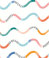 Happy Waves Wallpaper, White