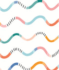 Happy Waves Wallpaper, White
