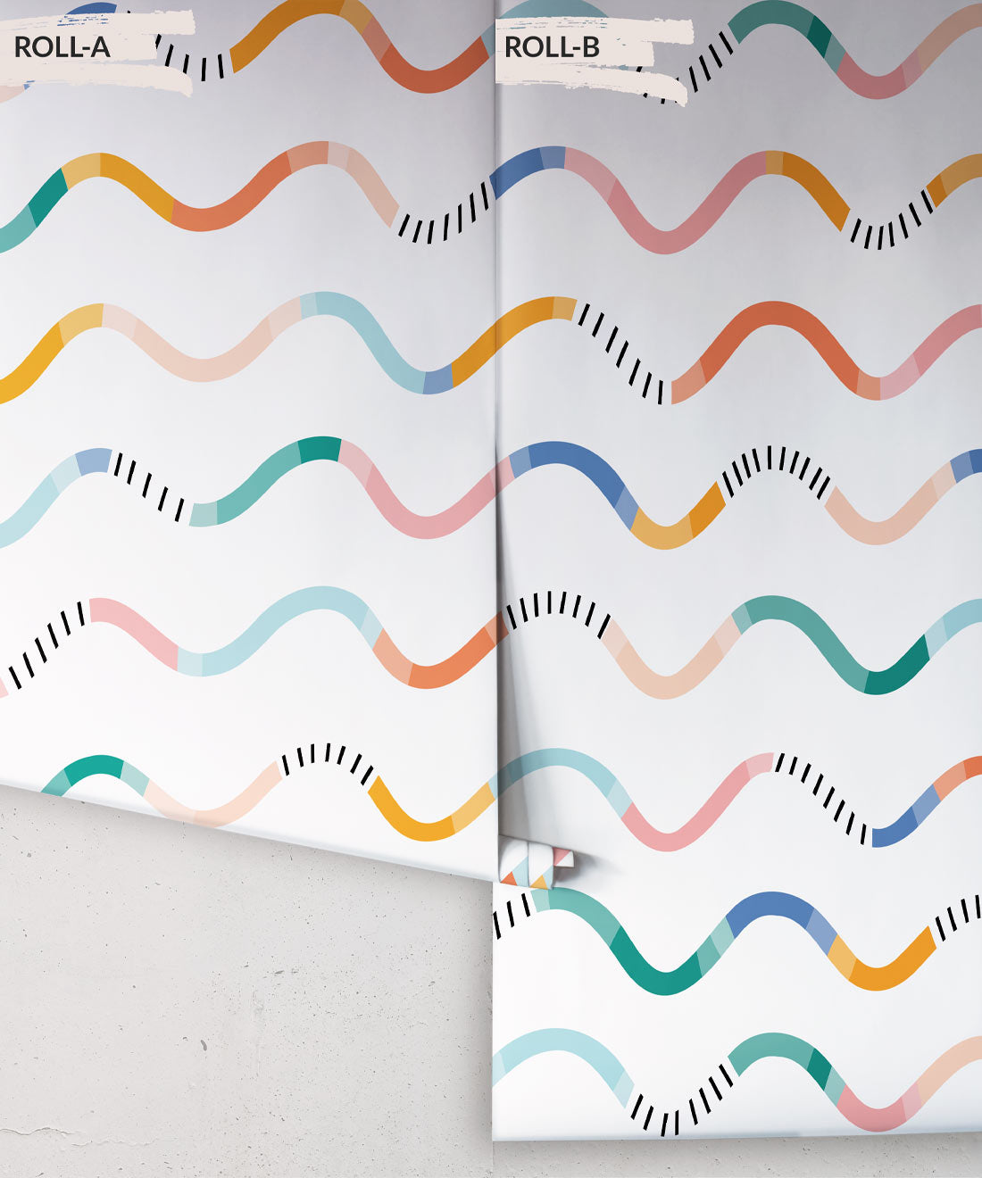 Happy Waves Wallpaper, White