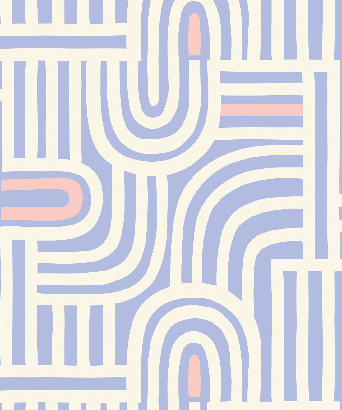 Maze Time Wallpaper, Cornflower Blue