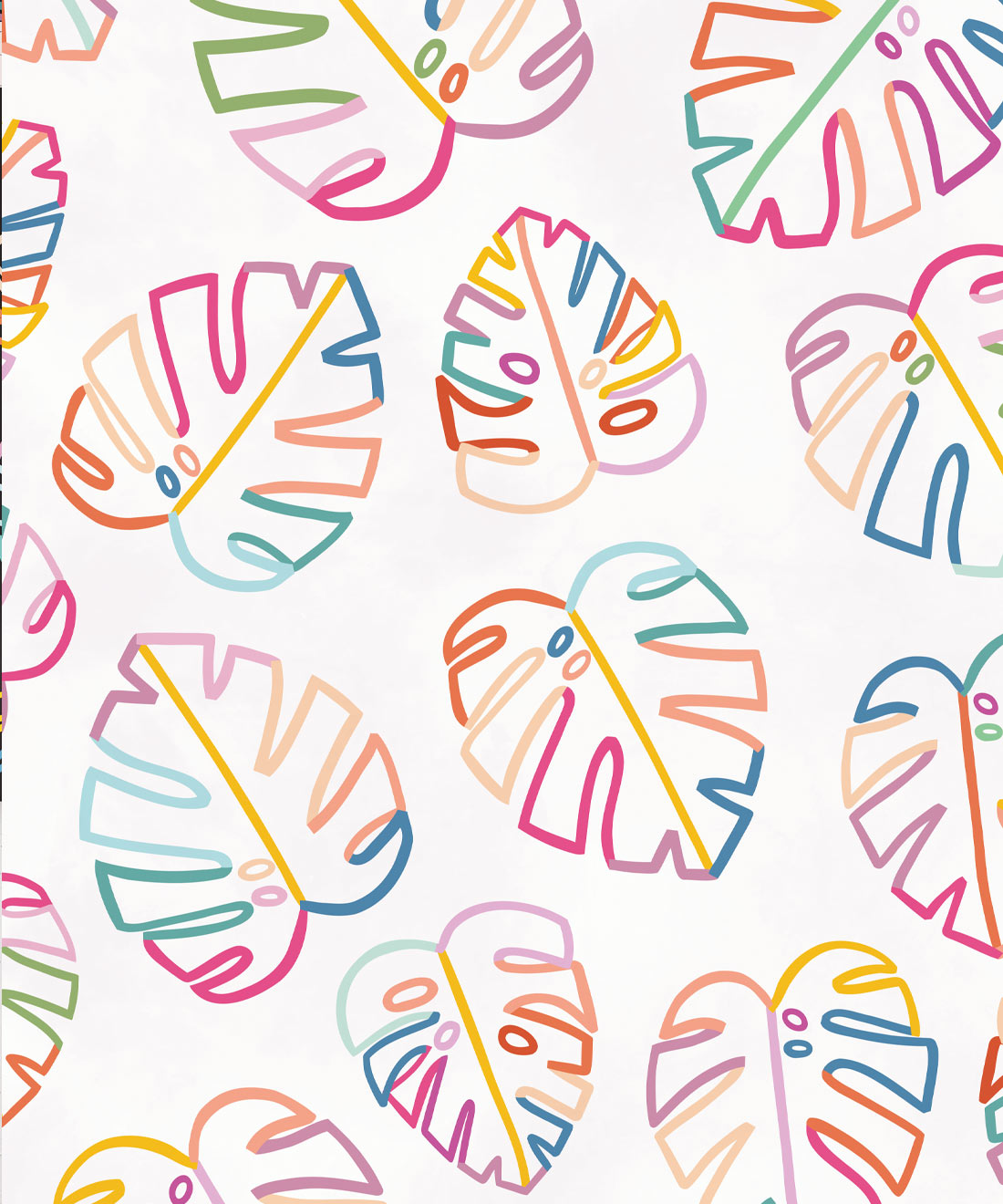 Monstera Love Wallpaper, White