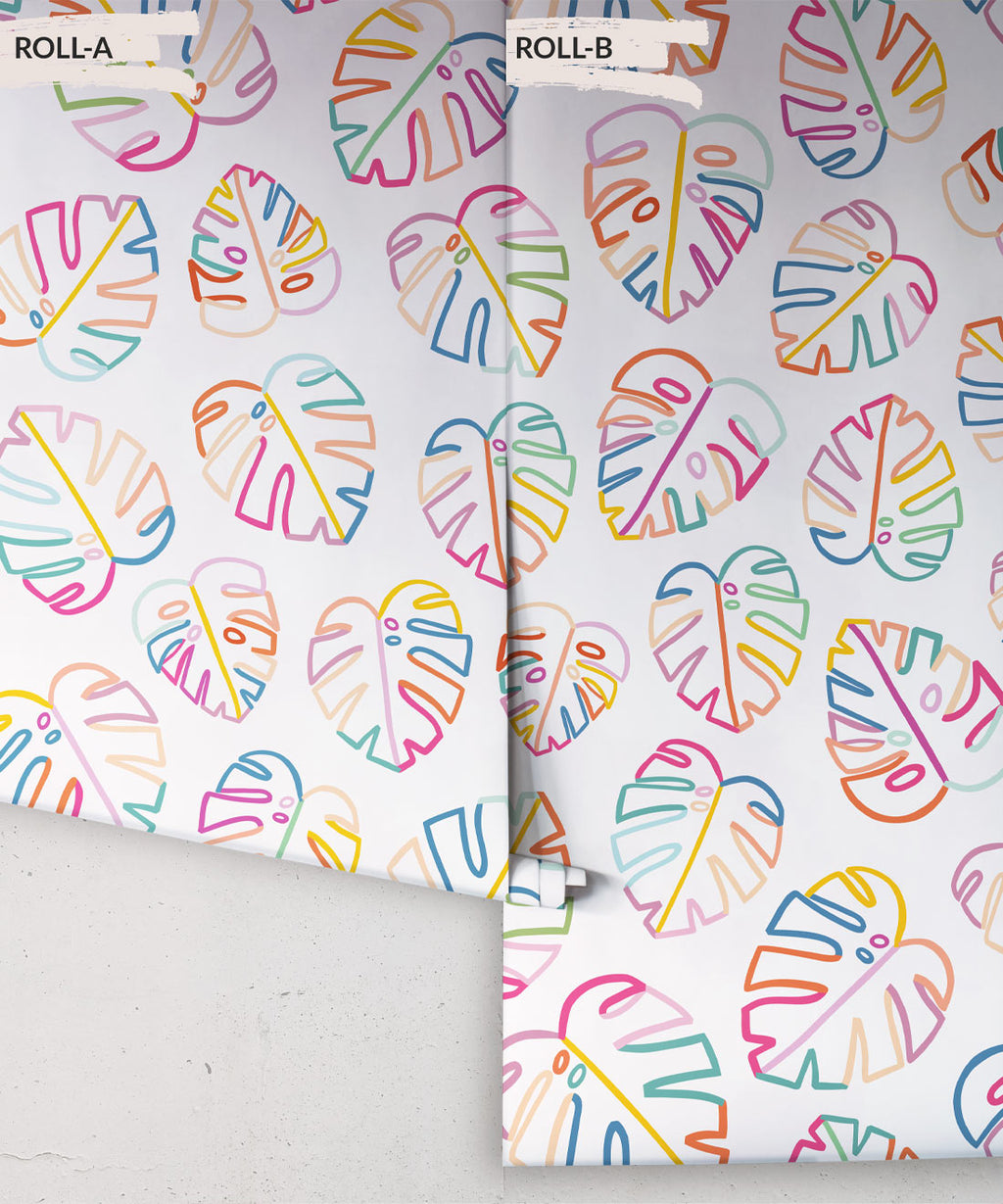 Monstera Love Wallpaper, White