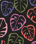 Neon Monstera Love Mural, Black