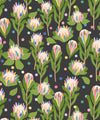 Protea Party Wallpaper, Fruity Black
