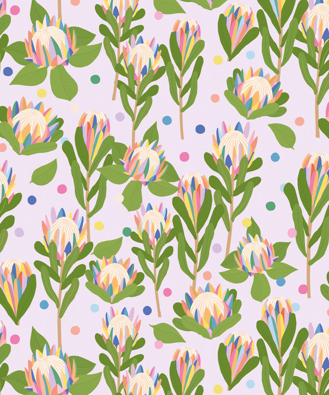 Protea Party Wallpaper, Fruity Lilac