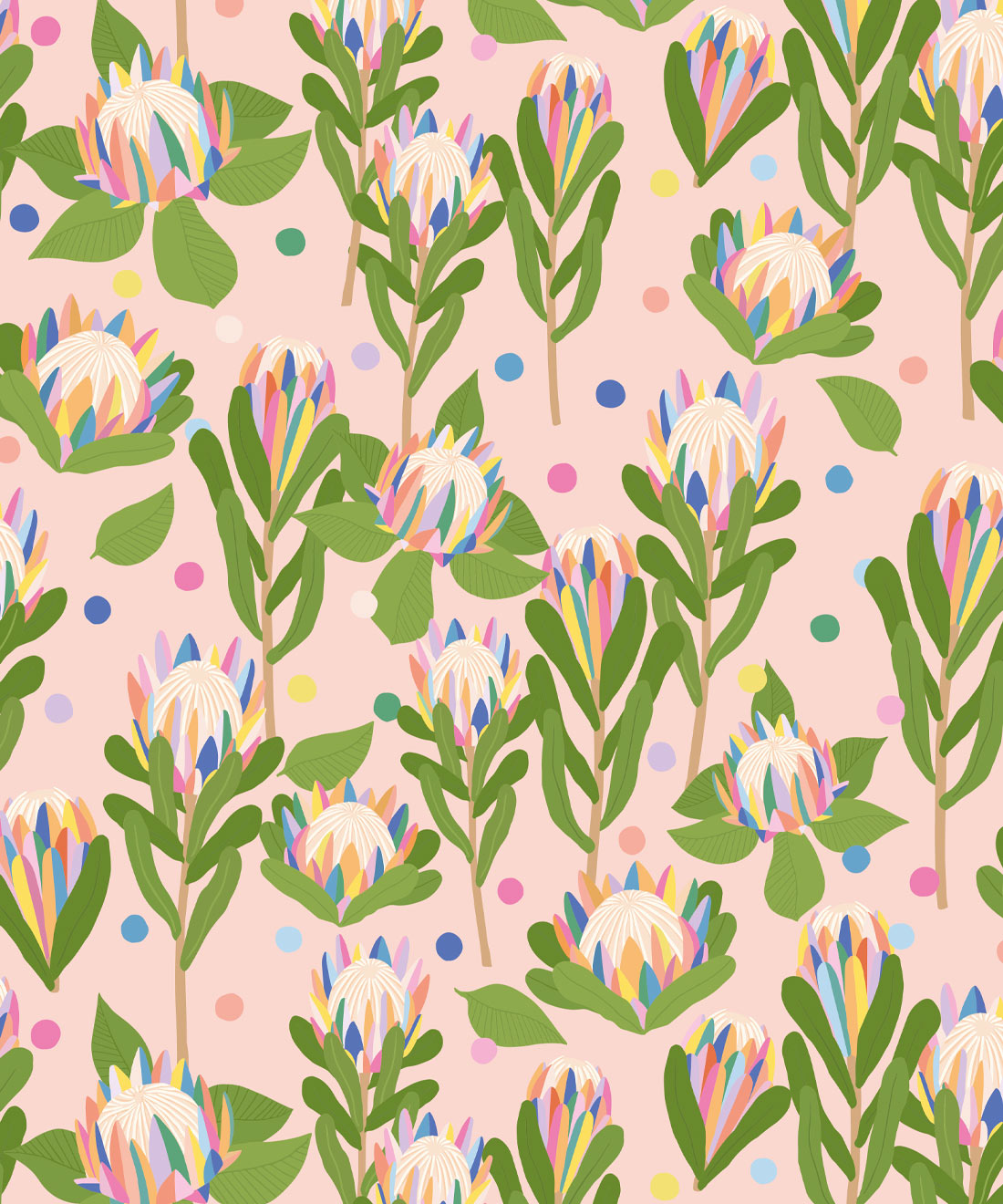 Protea Party Wallpaper, Fruity Peach