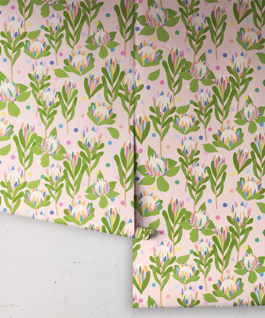 Protea Party Wallpaper, Fruity Peach
