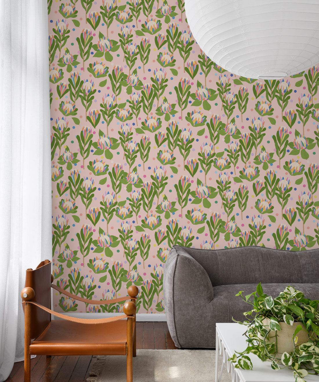 Protea Party Wallpaper, Fruity Peach