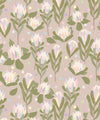 Protea Party Wallpaper, Pastel Coffee