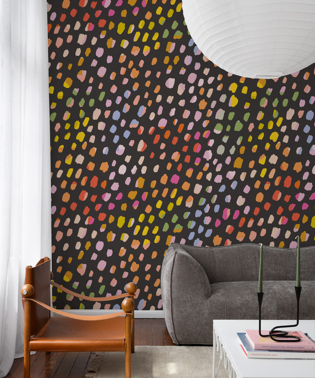 Rainbow Cheetah Wallpaper, Black
