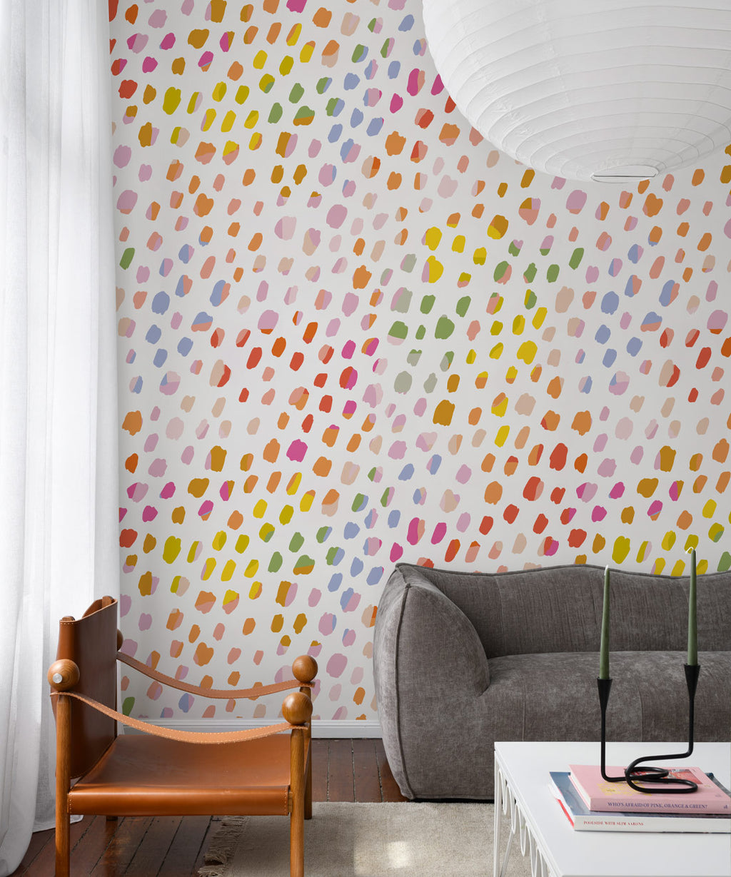Rainbow Cheetah Wallpaper, White