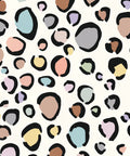Rainbow Leopard Wallpaper, Pastel Cream