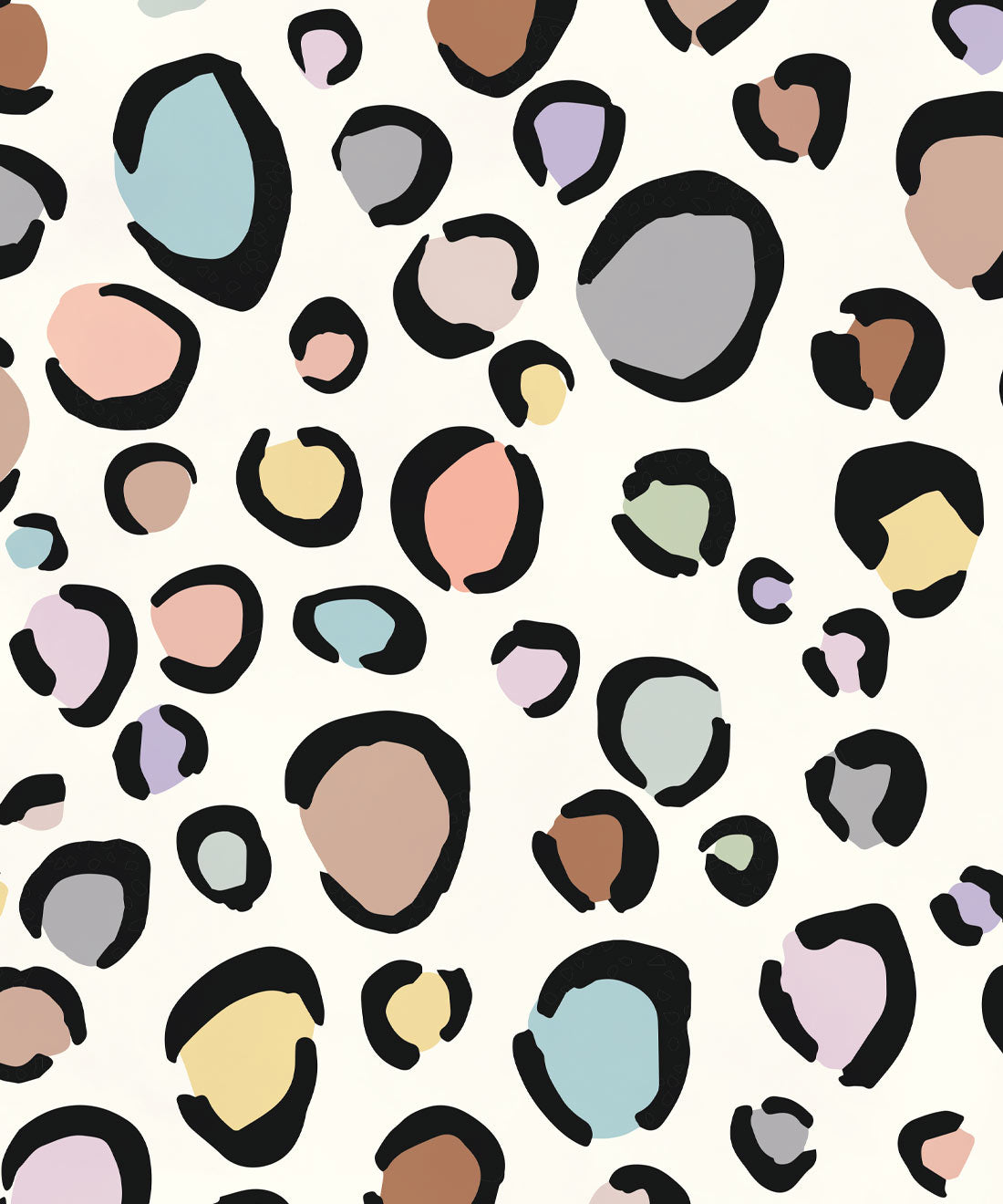 Rainbow Leopard Wallpaper, Pastel Cream