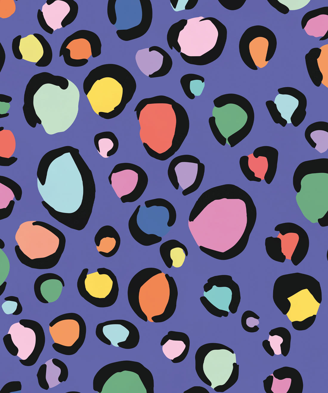 Rainbow Leopard Wallpaper, Periwinkle