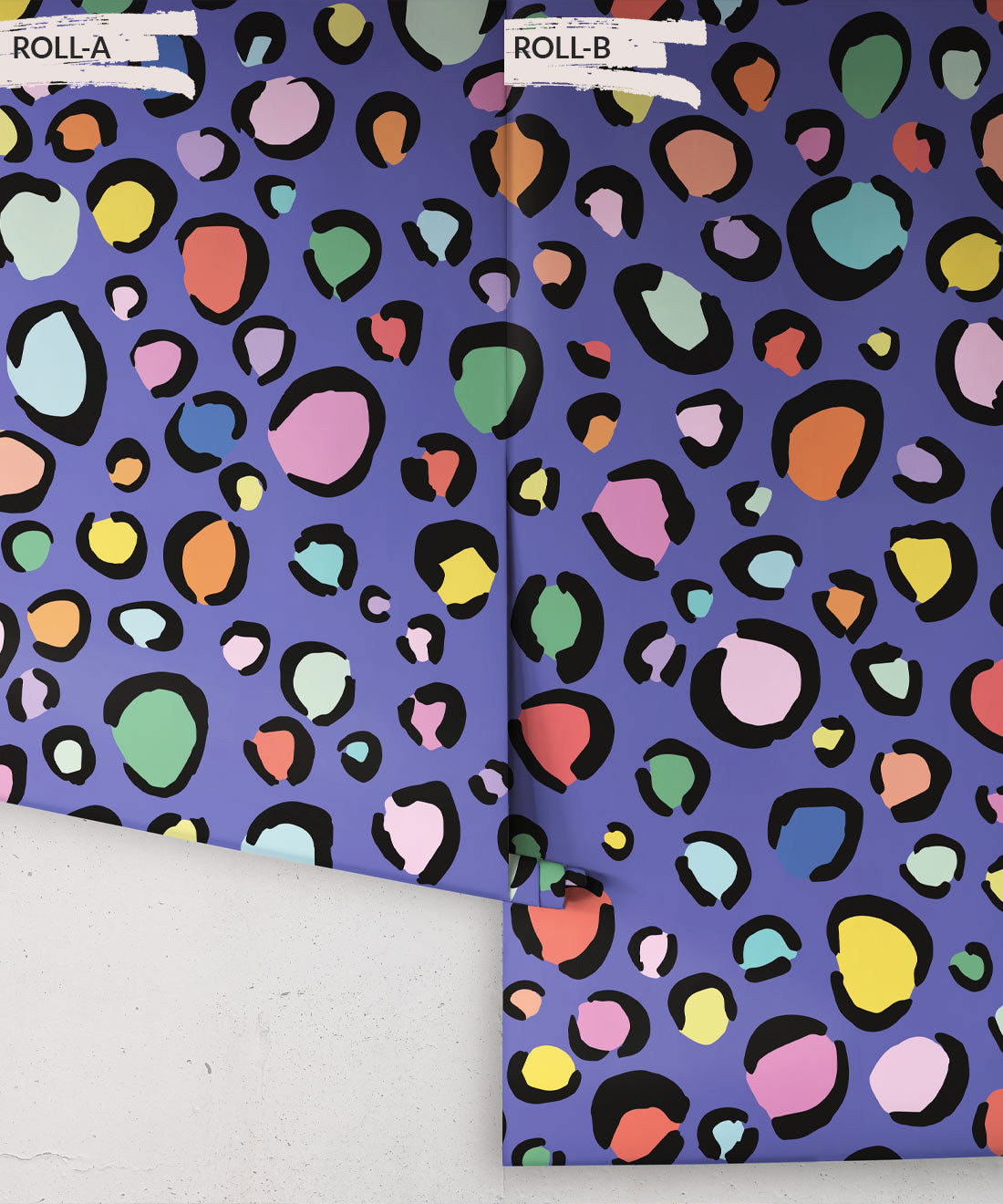 Rainbow Leopard Wallpaper, Periwinkle