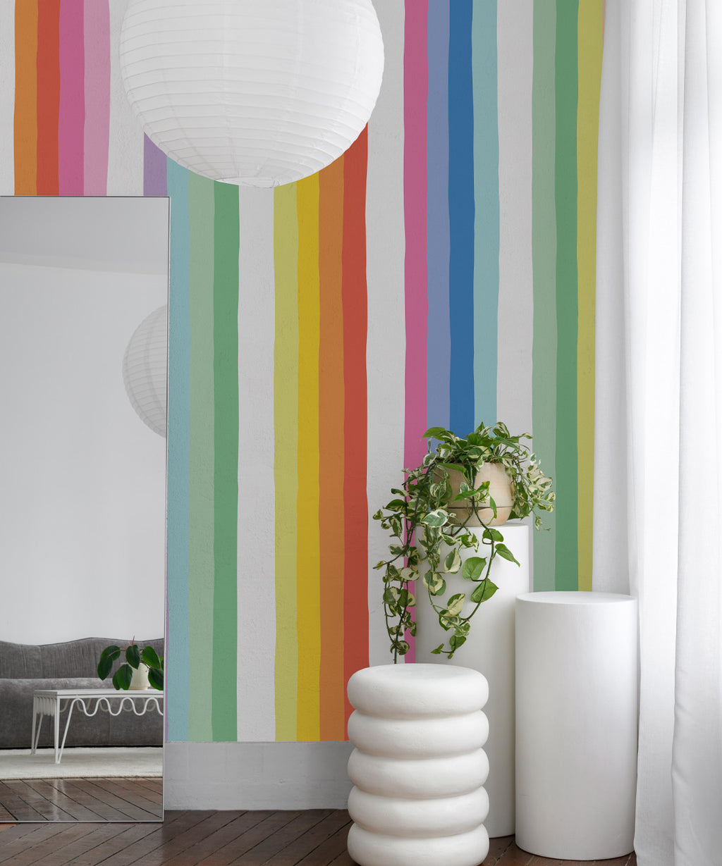 Rainbow Wall Mural, Bright Simple