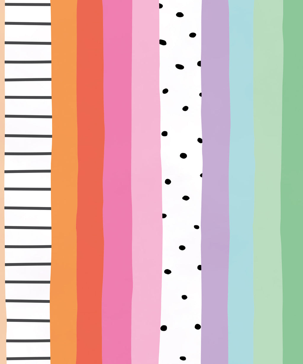 Rainbow Wall Mural, Bright White