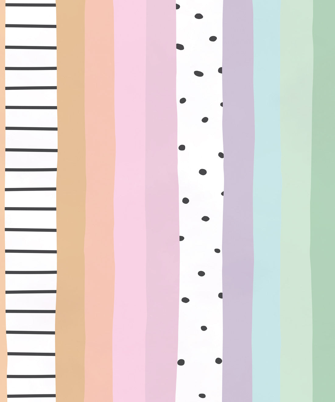 Rainbow Wall Mural, Pastel White