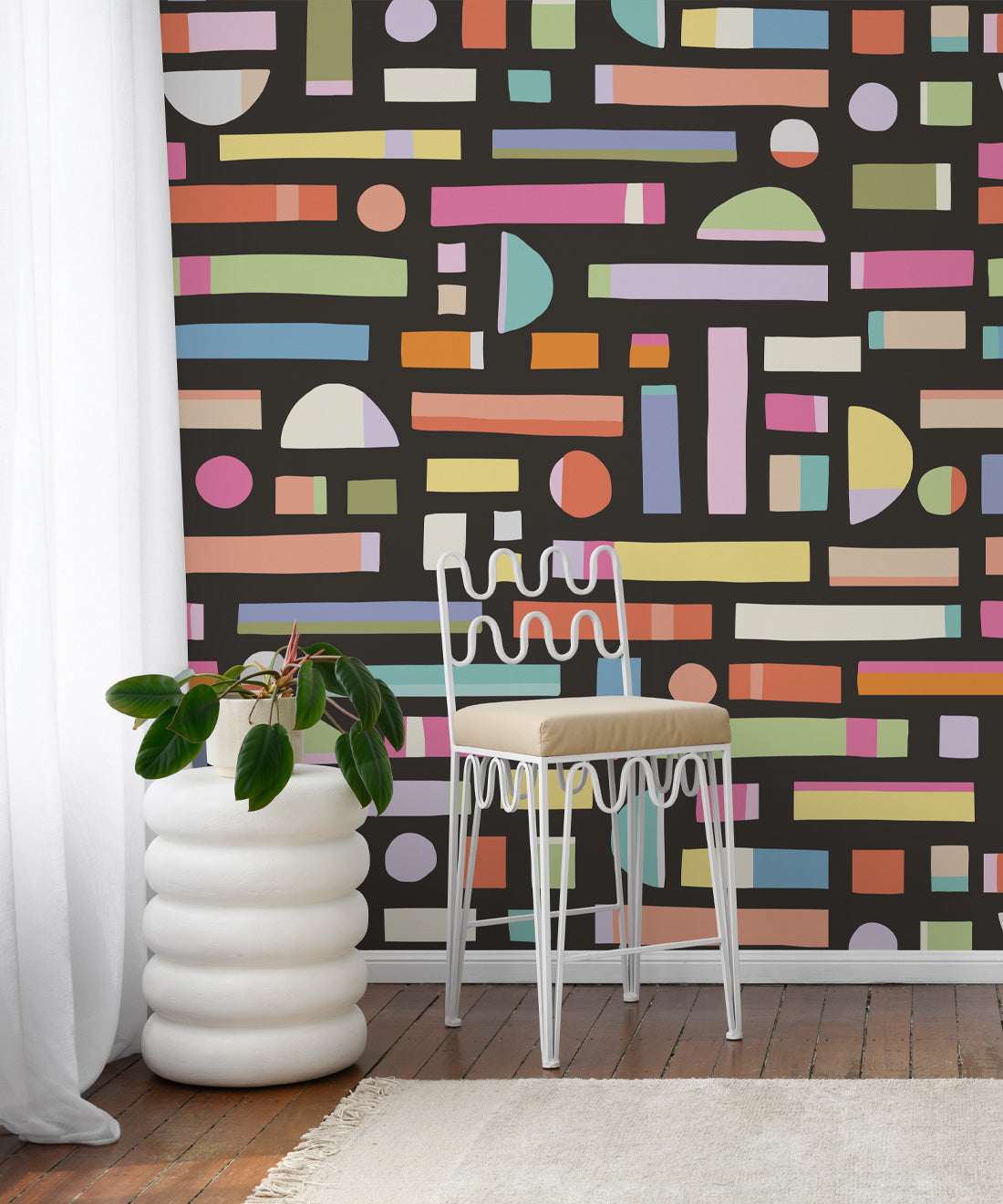 Shape Play Mural, Black