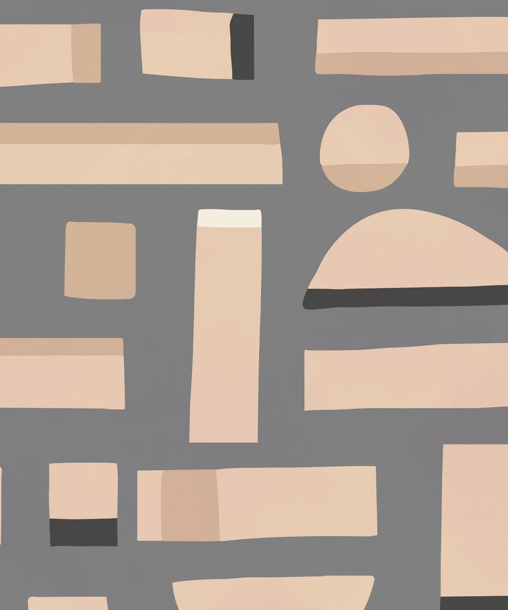 Shape Play Mural, Grey