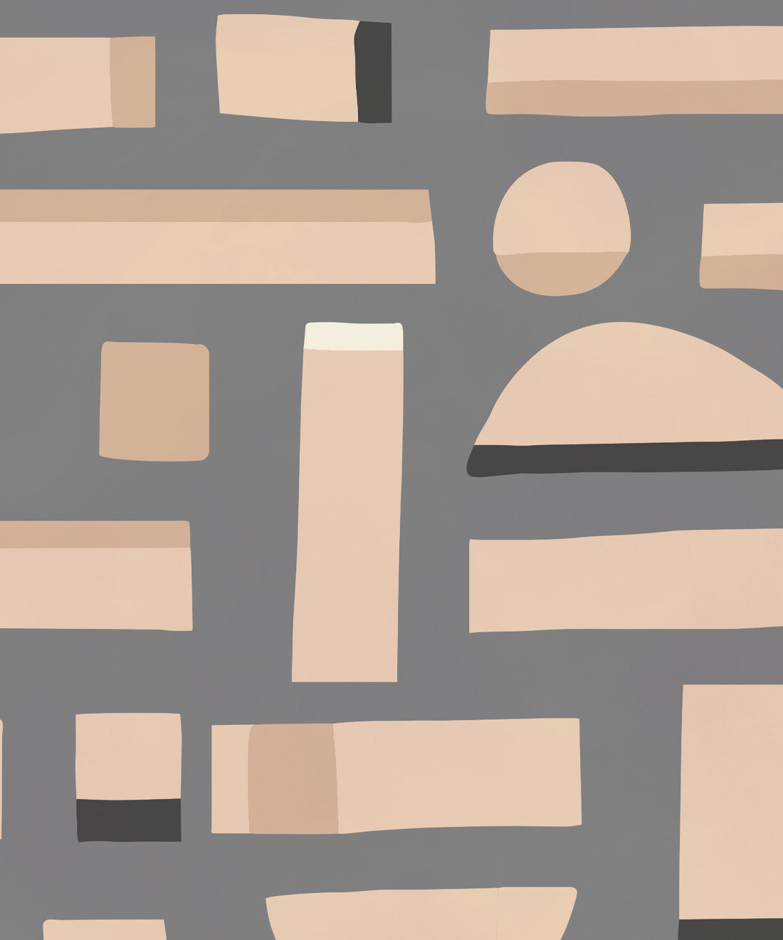 Shape Play Mural, Grey