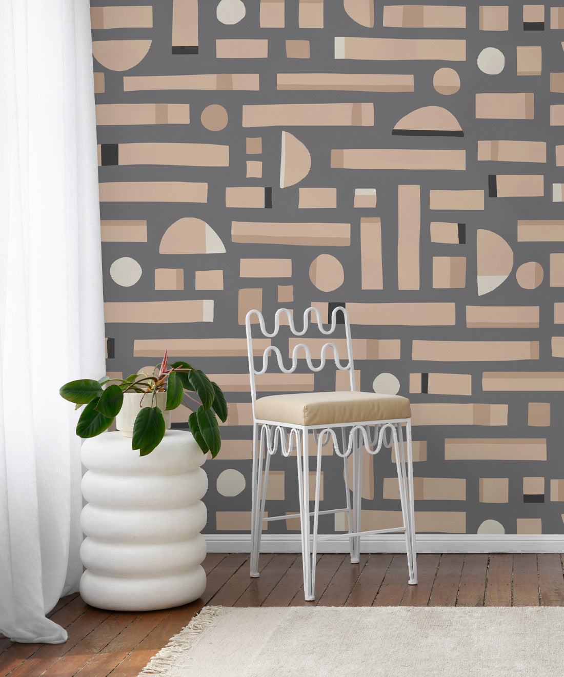 Shape Play Mural, Grey