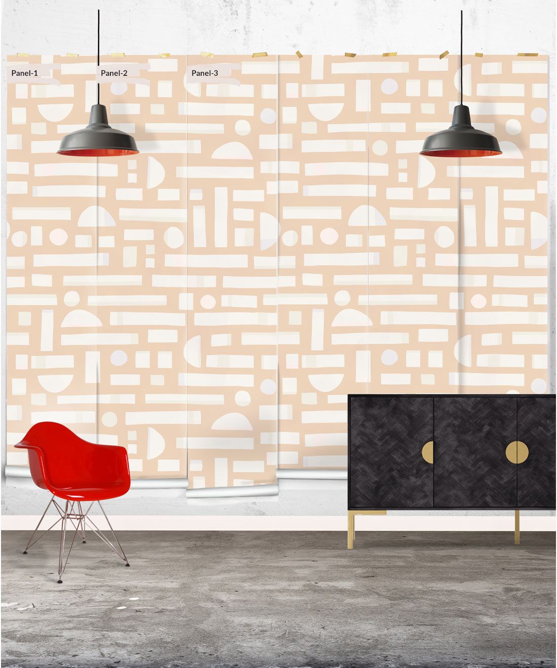 Shape Play Mural, Mother of Pearl