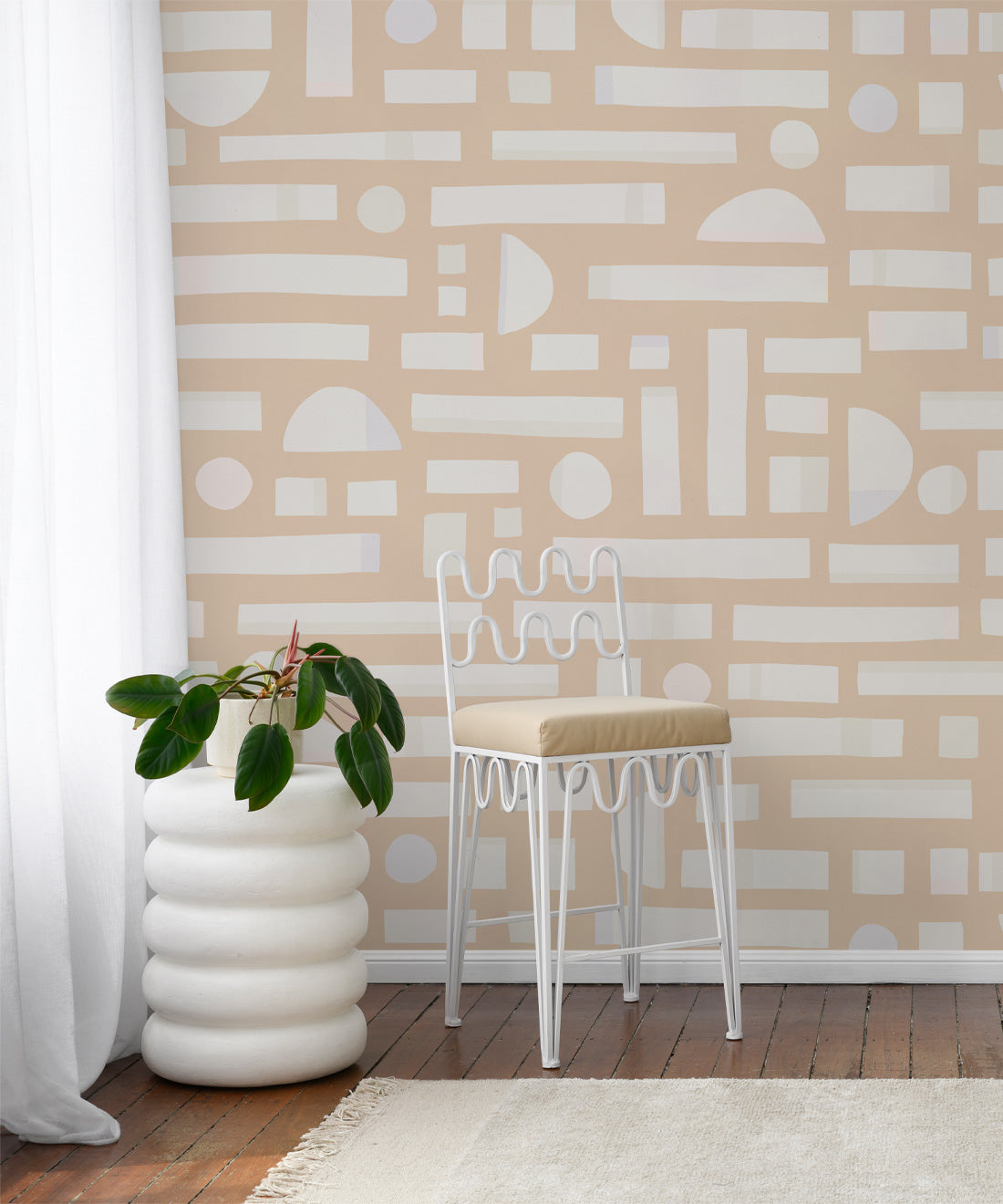 Shape Play Mural, Mother of Pearl