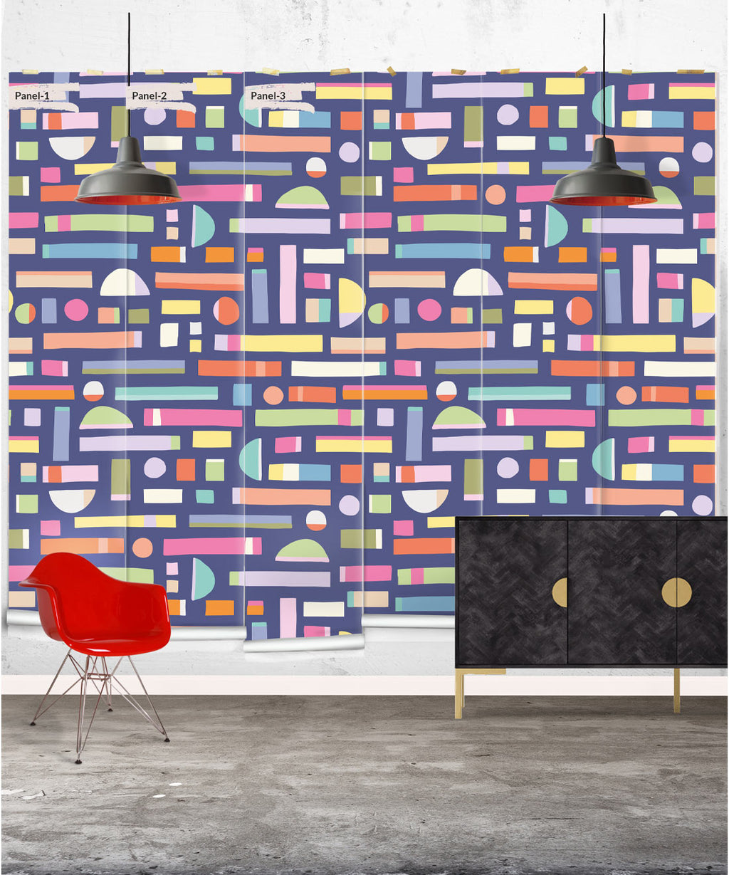 Shape Play Mural, Navy
