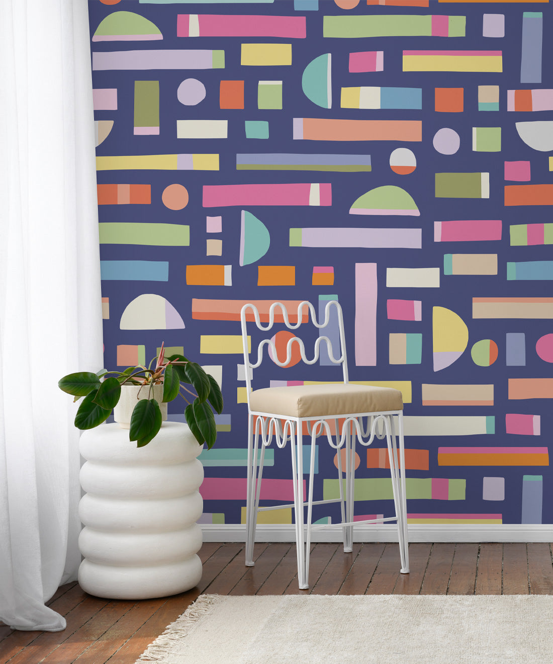Shape Play Mural, Navy