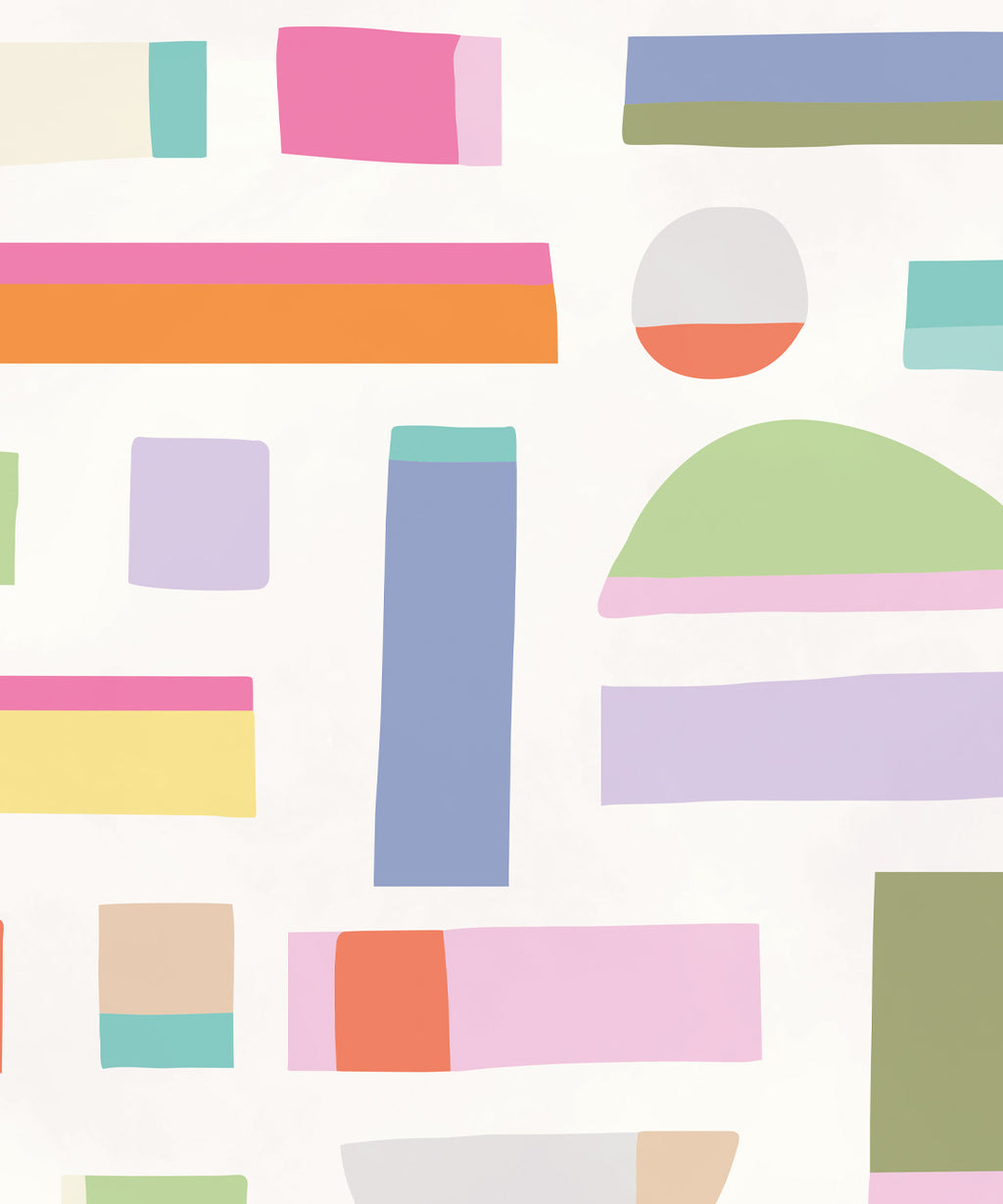 Shape Play Mural, White