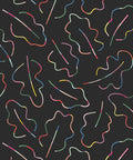 Spring Leaves Wallpaper, Black
