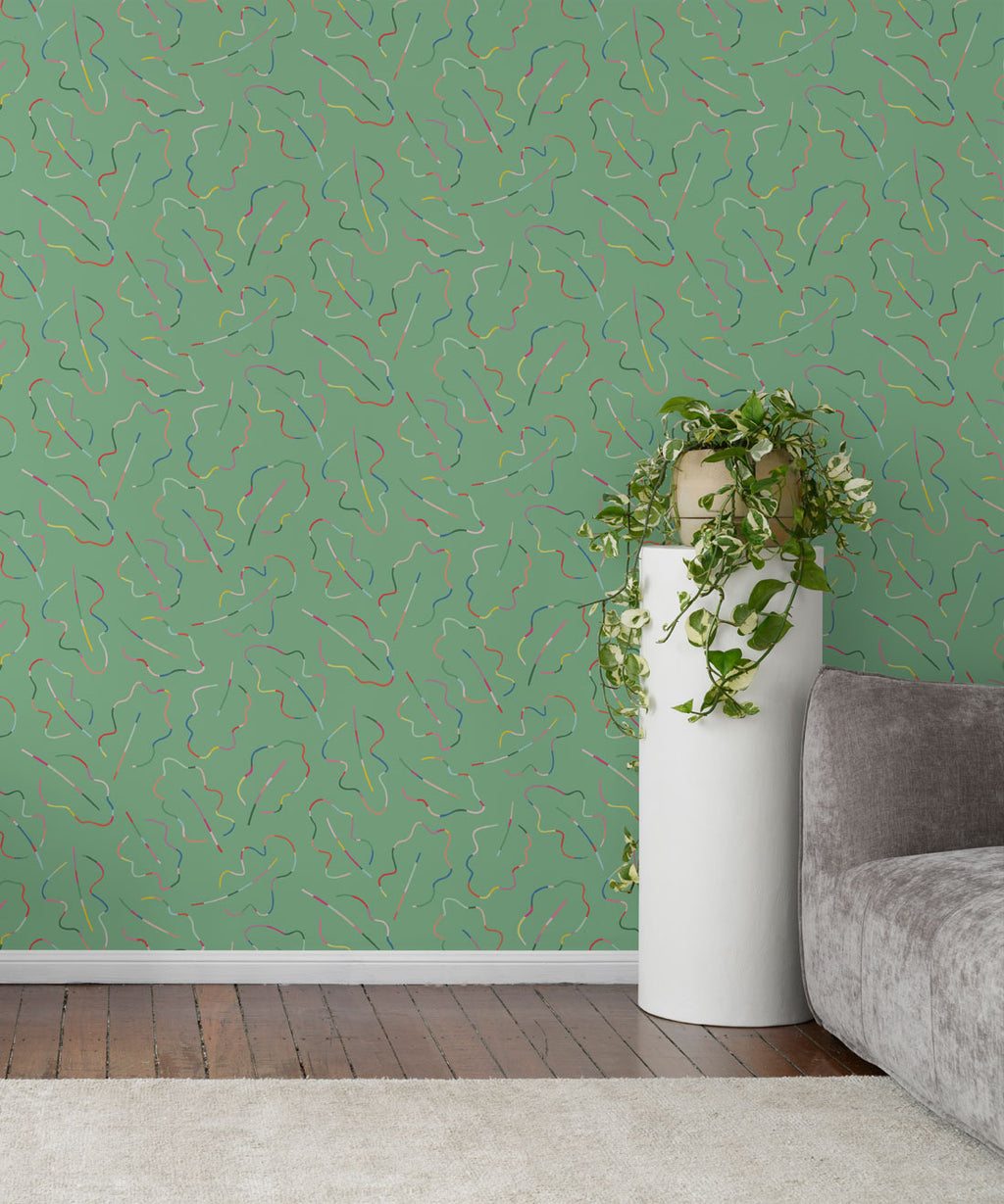 Spring Leaves Wallpaper, Green