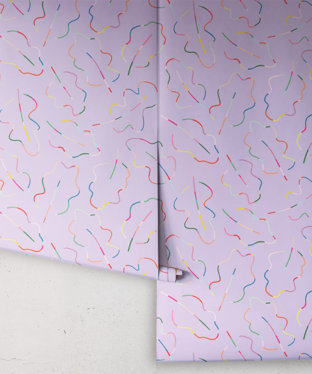 Spring Leaves Wallpaper, Lilac