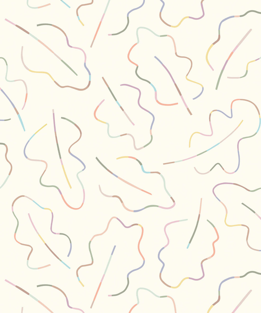 Spring Leaves Wallpaper, Pastel Ivory