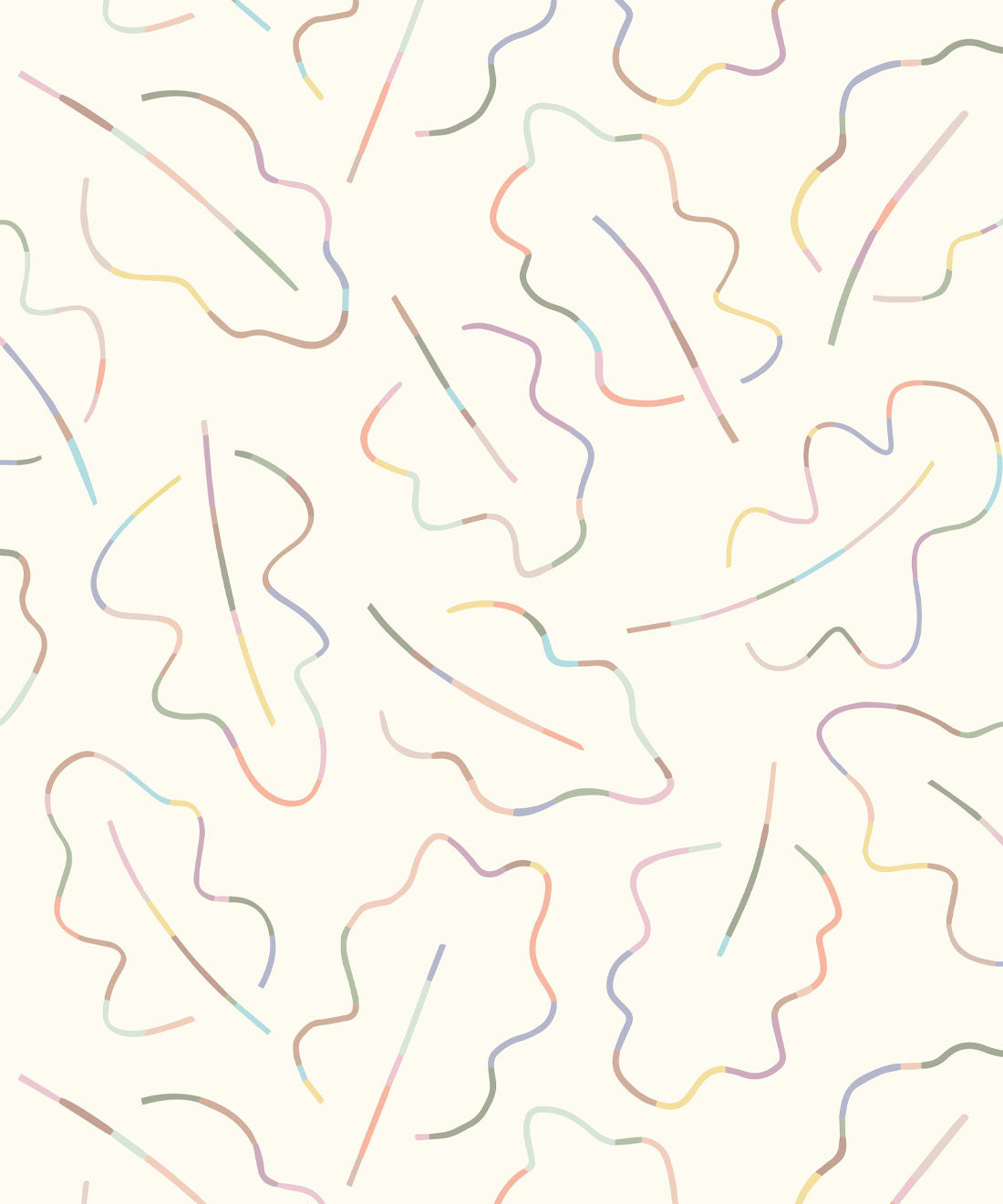 Spring Leaves Wallpaper, Pastel Ivory