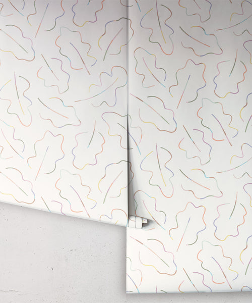 Spring Leaves Wallpaper, Pastel Ivory