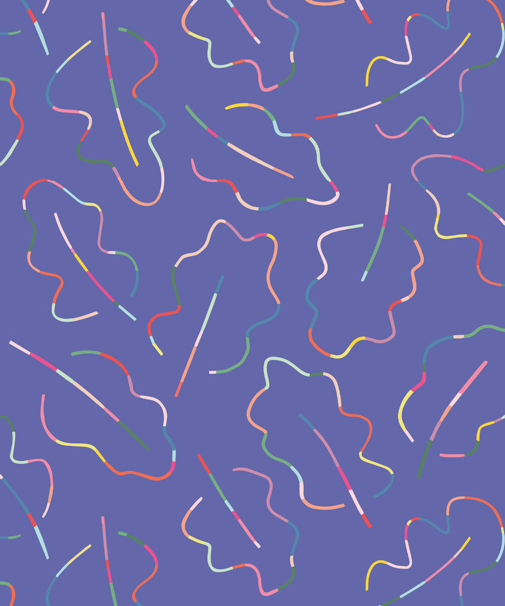Spring Leaves Wallpaper, Periwinkle