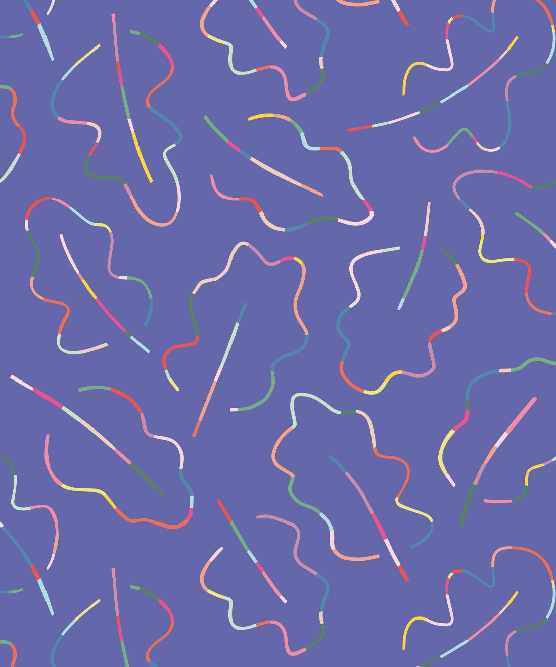 Spring Leaves Wallpaper, Periwinkle