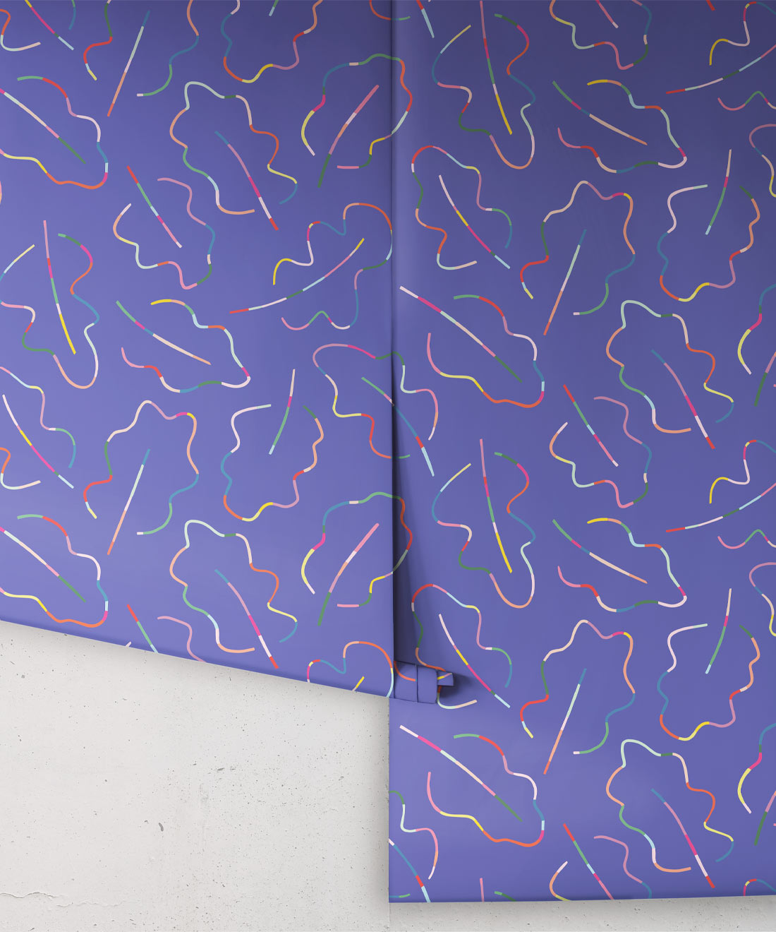 Spring Leaves Wallpaper, Periwinkle