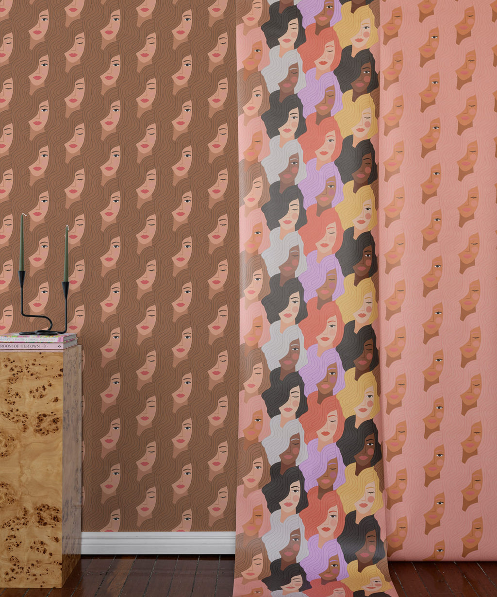 Stronger Together Wallpaper, Brown