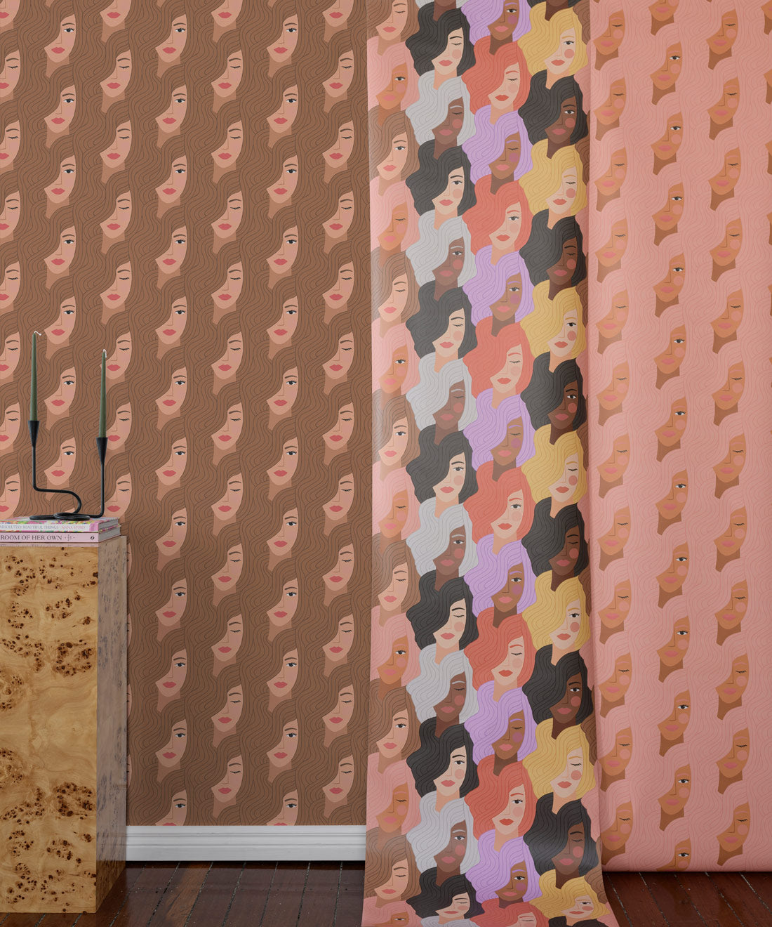 Stronger Together Wallpaper, Brown