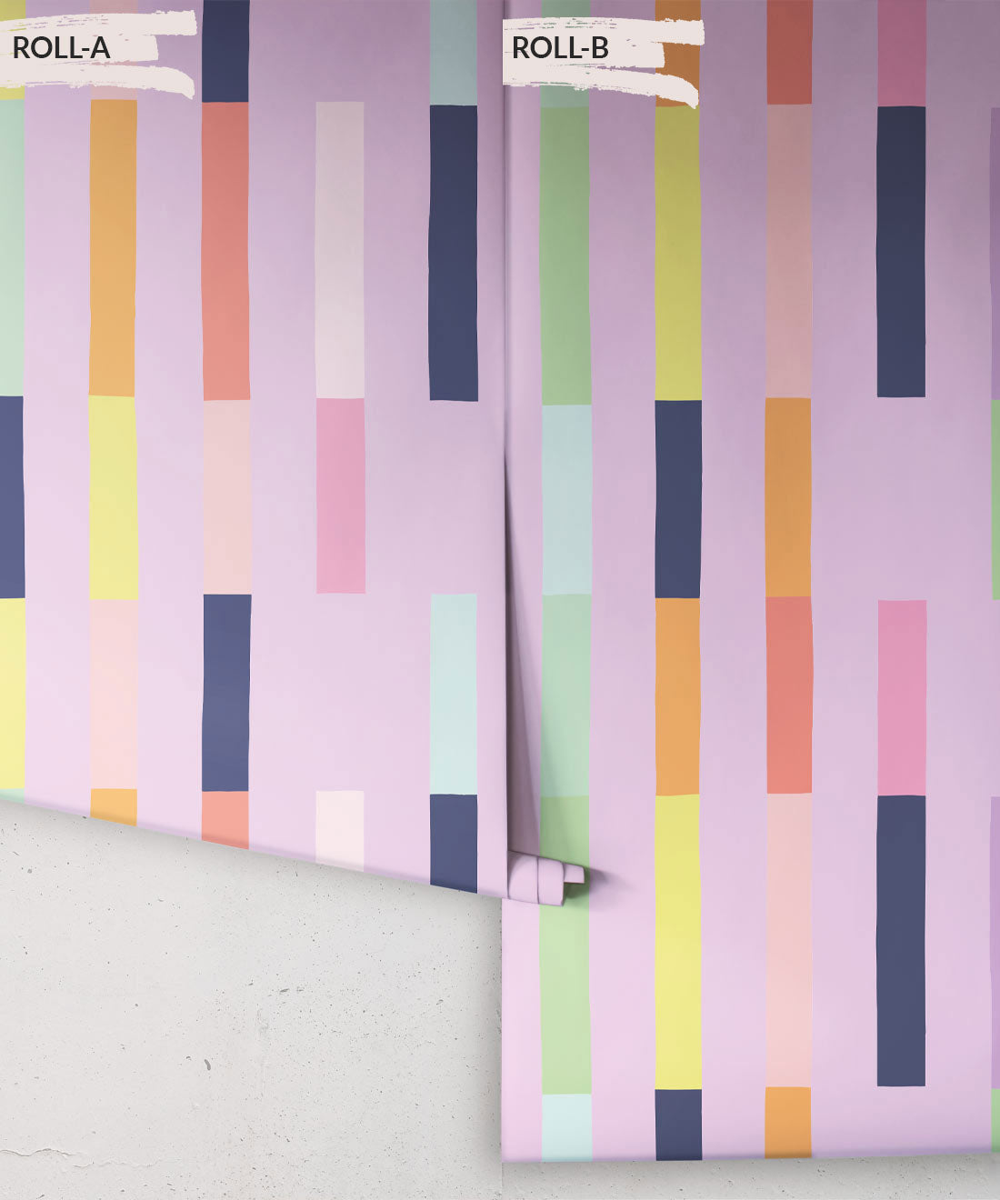 Sweet Rainbow Stripe Wallpaper, Lavender