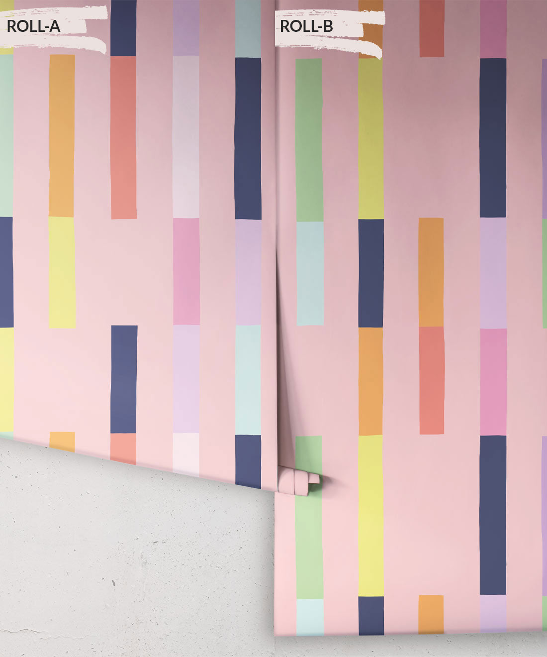 Sweet Rainbow Stripe Wallpaper, Peach